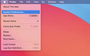 System Preferences را انتخاب کنید