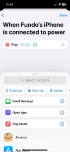 ویرایش اکشن Play Sound در برنامه Shortcuts در آیفون.