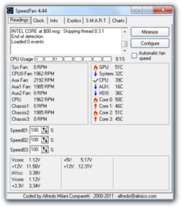 دمای پردازنده با برنمه speedfan