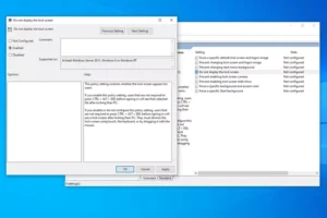 ویرایشگر سیاست گروه محلی برای مدیریت قفل صفحه در ویندوز 10 باز است