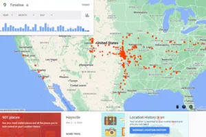 سابقه موقعیت مکانی از طریق Google Timeline قابل مشاهده است