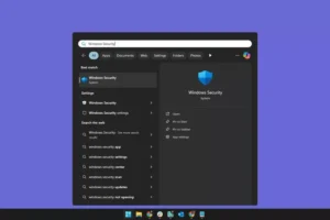 جستجوی امنیت ویندوز در ویندوز 11