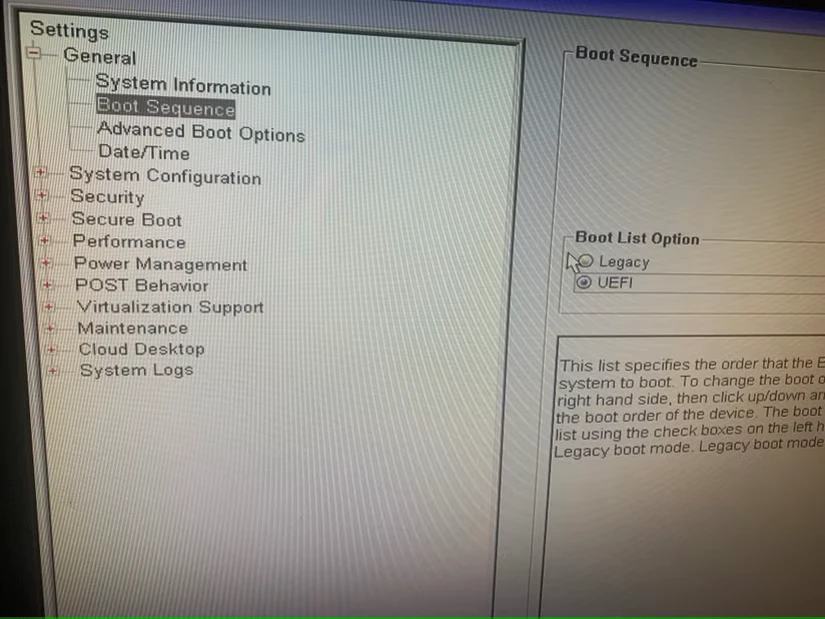 تغییر حالت بوت در BIOS