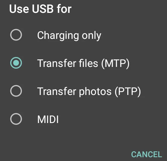 MTP در گوشی